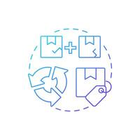 Recycling blue gradient concept icon. Reverse logistics. Waste management. Circular economy. Damaged goods. Round shape line illustration. Abstract idea. Graphic design. Easy to use in article vector