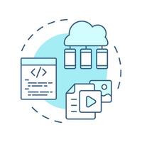 MCM soft blue concept icon. Mobile content management. Cyber security, device control. Round shape line illustration. Abstract idea. Graphic design. Easy to use in infographic, presentation vector