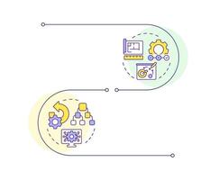 Forward vs reverse engineering infographic vertical sequence. Comparison. Product design. Visualization infochart with 2 steps. Circles workflow vector