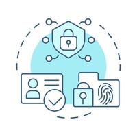 MIM soft blue concept icon. Mobile identity management. Access control, privacy. Round shape line illustration. Abstract idea. Graphic design. Easy to use in infographic, presentation vector