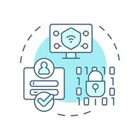 Security enforcement soft blue concept icon. Personal information, access control. Round shape line illustration. Abstract idea. Graphic design. Easy to use in infographic, presentation vector