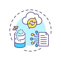 Recover lost information multi color concept icon. Reverse engineering application. Disaster recovery. Round shape line illustration. Abstract idea. Graphic design. Easy to use in article vector