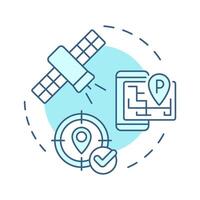 Geofencing soft blue concept icon. Satellite tracking, geotargeting. Device management. Round shape line illustration. Abstract idea. Graphic design. Easy to use in infographic, presentation vector