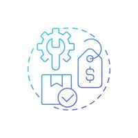 Repairs blue gradient concept icon. Reverse logistics. Product repair, maintenance. Defect fixing. Round shape line illustration. Abstract idea. Graphic design. Easy to use in brochure vector