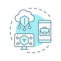 COBO soft blue concept icon. Corporate devices, business only. Security, protection. Round shape line illustration. Abstract idea. Graphic design. Easy to use in infographic, presentation vector
