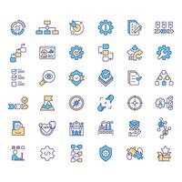 Standard operating procedures RGB color icons set. Documentation organization, efficiency monitoring. Isolated illustrations. Simple filled line drawings collection. Editable stroke vector