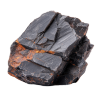 Dark Mineral Rock with Sharp Edges and Texture png