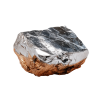 Metallic Rock with Shiny Surface and Irregular Shape png