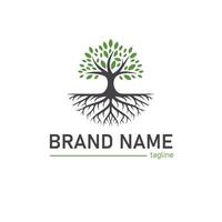 Simple minimalist line art tree logo vector