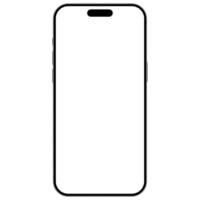 Mockup template for of white titanium smartphone. Front view, and without background. Isolated png