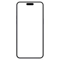 Mockup template for of white titanium smartphone. Front view, and without background. . Isolated png