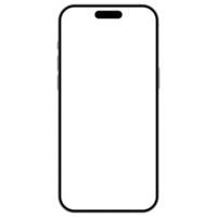 Isolated mockup template for of white titanium smartphone. Front view, and without background png