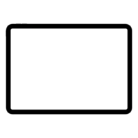 Mockup template for black tablet PC. Front view, and without background. Isolated png