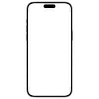 Mockup template for of nature titanium smartphone. Front view, and without background. Isolated png
