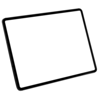 Mockup template for black tablet PC. Isometric style view, and without background png