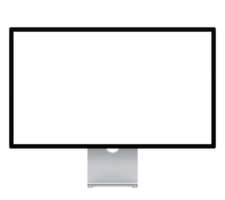 Mockup template for black screen on white stand. Front view and no background. png