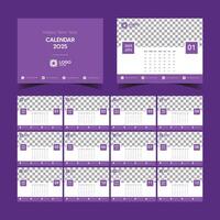 New year 2025 Creative Table calendar template vector