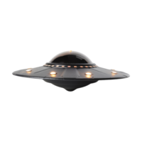 futuriste OVNI vaisseau spatial sur isolé Contexte. extraterrestre non identifié en volant objet png