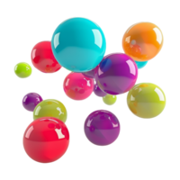 Colorful Glossy 3D Balls Set Floating in Air for Celebrations On Isolated Background png