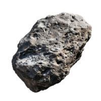 Close up Detailed Stone. Dark Textured Asteroid on Isolated Background. Celestial Space Object png