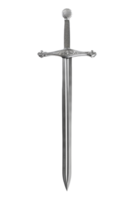 medieval antiguo acero espada con florido encargarse de en aislado antecedentes png