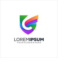 Abstract colorful shield logo design vector