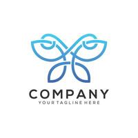 Abstract butterfly logo design vector