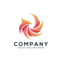 Abstract phoenix logo design vector