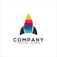 Abstract colorful rocket logo design vector