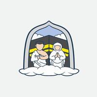flat design hajj good for design vector