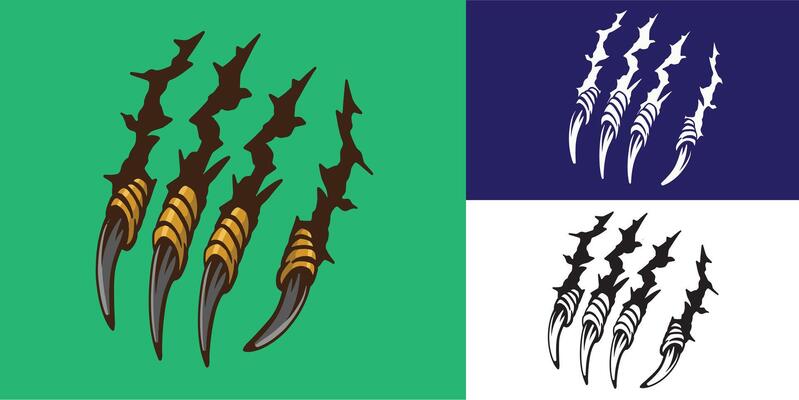 set of eagle claw good for sticker, decals, element design, tattoo design, etc