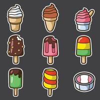 set of ice cream good for sticker, food design, pattern design, element design, etc vector