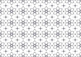 Outline dark blue symbol floral minimal style on White background, ethnic fabric seamless pattern, design for cloth, carpet, batik, wallpaper, wrapping etc. vector