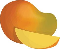 Whole and Sliced Mango vector