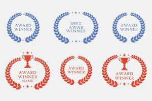 Set of Colorful Award Laurel vector