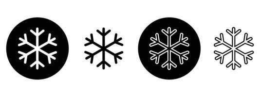 snowflake icon set. Isolated snowflakes collection. Simple snowflake icon in line style design on white background. vector