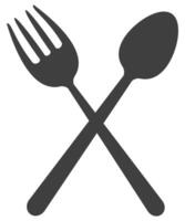 Spoon and fork icon isolated on white background. vector