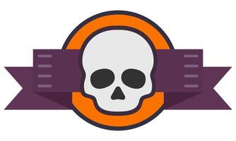 Halloween ribbon icon isolated on white background. vector