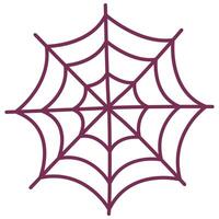 Flat icon of purple spiderweb isolated on white background. vector