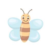 Cute cartoon bee in color. Colorful isolated illustration hand drawn. Stock isolated clipart on a white background. Simple icon vector