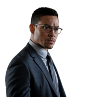 A man in a suit and glasses png
