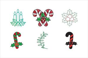 A bundle of Christmas icons set. vector