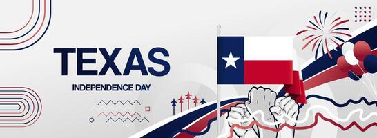 Modern abstract art for Texas independence day with raised hand symbol and state flag vector