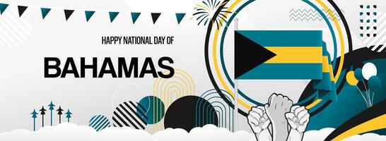 Abstract art design for Bahamas national day vector