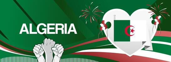 Modern banner Algeria. Abstract template for national or independence day vector