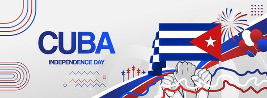 Modern abstract art of Cuban national or independence day vector