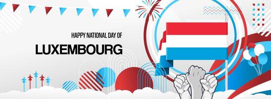 Attractive banner for Luxembourg national day. Current greeting card that can be used for new year event poster, sports week and music stage background vector