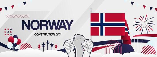 Interesting template for Norway's national constitution day vector