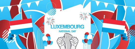 Modern abstract art for Luxembourg independence day or national day. Can also be used for various purposes such as sports event and stage background vector