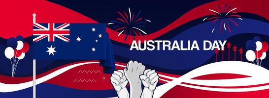 Abstract Australia day template. Modern greeting card for Australia in the colors of the country's flag. vector